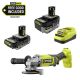 RYOBI ONE+ 18V HIGH PERFORMANCE Kit w/ 4.0 Ah Battery, 2.0 Ah Battery, Charger, & FREE ONE+ Cordless 4-1/2