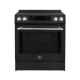Forno Appliances - 30 in. Wide 4 Elements Donatello 5.0 cu.ft. Slide-In Electric Induction True Convection Range with Antique Brass Accents - Black