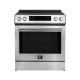 Forno Appliances - 30 in. Wide 4 Elements Donatello 5.0 cu.ft. Slide-In Electric Induction True Convection Range with Antique Brass Accents - Stainless Steel