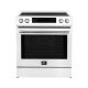 Forno Appliances - 30 in. Wide 4 Elements Donatello 5.0 cu.ft. Slide-In Electric Induction True Convection Range with Antique Brass Accents - White