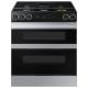 Samsung - 30 in. Wide 5 Burner Bespoke 6.0 Cu. Ft. Slide-In Gas Convection Range with Flex Duo Convertible Double Oven Technology - Stainless Steel