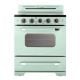 Unique Appliances - 30 in. Wide 5 Elements Classic Retro 3.9 Cu. Ft. Freestanding Electic Convection Range with Glass Top and Storage Drawer - Summer Mint Green
