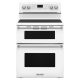 KitchenAid - 30 in. Wide 5 element 6.7 cu. ft. Self-Cleaning Freestanding Double Oven Electric Convection Range - White
