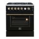 Forno Appliances - 30 in. Wide 5 Burner Giovanni 4.32 Cu. Ft. Freestanding Gas Convection Range - Black