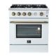 Forno Appliances - 30 in. Wide 4 burner Marco 4.32 Cu. Ft. Freestanding Gas Convection Range with Dual Ring Burner - White