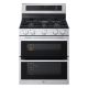 LG - 30-in Wide 6.9 Cu. Ft. Slide-In Double Oven Gas True Convection Smart Range with 5 Burners and UltraHeat 20K BTU Burner - Stainless Steel