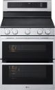 LG - 30-in 7.3 Cu. Ft. Freestanding Double Oven Elec True Convection Smart Range w/ 5 Elements, Air Fry and UltraHeat 3.2 kW - Stainless Steel