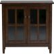 Simpli Home - Warm Shaker SOLID WOOD 32 inch Wide Transitional Low Storage Cabinet in - Tobacco Brown