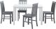Walker Edison - Modern Rectangular 5-Piece Wood Kitchen Dining Set - White/Gray