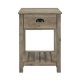 Walker Edison - Rectangular Country High-Grade MDF 1-Drawer Side Table - Gray Wash