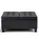 Simpli Home - Harrison Contemporary Wood/Polyurethane Faux Leather Ottoman - Tanner's Brown