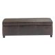 Simpli Home - Avalon Rectangular Contemporary Wood/Foam Bench Ottoman With Inner Storage - Distressed Brown