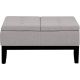 Simpli Home - Dover Square Contemporary Wood/Foam Ottoman With Inner Storage - Gray Cloud