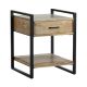 Simpli Home - Riverside Rectangular Industrial Solid Mango Wood 1-Drawer Side Table - Natural
