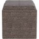 Simpli Home - Rockwood Square Contemporary Tweed Storage Ottoman - Mink Brown