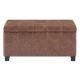 Simpli Home - Dover Rectangular Contemporary Wood/Foam Bench Ottoman With Inner Storage - Distressed Umber Brown