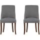 Simpli Home - Walden Contemporary High-Density Foam & Linen-Look Fabric Dining Chairs (Set of 2) - Slate Gray