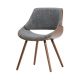 Simpli Home - Malden Mid Century Modern Bentwood Dining Chair with Wood Back in Grey Woven Fabric - Gray/Natural