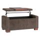 Simpli Home - Bretton Rectangular Contemporary Metal/Fabric Ottoman With Inner Storage - Deep Umber Brown