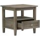 Simpli Home - Warm Shaker SOLID WOOD 20 inch Wide Rectangle Transitional End Side Table in Distressed Grey - Distressed Gray