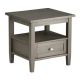 Simpli Home - Warm Shaker Rectangular Rustic Wood 1-Drawer End Table - Farmhouse Gray