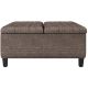 Simpli Home - Harrison 36 inch Wide Transitional Square Coffee Table Storage Ottoman in Tweed Look Fabric - Mink Brown
