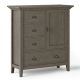 Simpli Home - Redmond SOLID WOOD 39 inch Wide Transitional Medium Storage Cabinet in - Farmhouse Grey