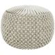 Simpli Home - Renee Round Transitional Velvet/Cotton Pouf - Cream