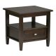 Simpli Home - Warm Shaker Rectangular Wood 1-Drawer End Table - Tobacco Brown