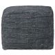 Simpli Home - Fredrik Square Transitional Cotton/Woven Leather Pouf - Gray