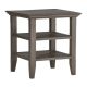 Simpli Home - Acadian Square Rustic Wood End Table - Farmhouse Gray