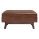 Simpli Home - Owen Rectangular Mid-Century Modern High-Density Foam/Faux Air Leather Ottoman With Inner Storage - Distressed Saddle Brown
