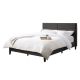 CorLiving - Bellevue Wide Panel Upholstered Bed - Queen - Dark Gray