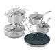ZWILLING Clad CFX 10-pc Stainless Steel Ceramic Nonstick Cookware Set (Silver) 