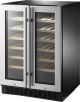 Insigniaâ„¢ - 42-Bottle or 128-Can Dual Zone Wine and Beverage Cooler w/ Glass Doors - Stainless steel