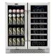 Whynter 30 in. Built-In French Door Dual Zone 33 Bottle Wine Refrigerator 88 Can Beverage Center