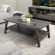 CorLiving - Hollywood Dark Gray Coffee Table w/ Shelf - Dark Grey