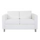 OSP Home Furnishings - Atlantic Loveseat w/ Dual Charging Station in Dillon Snow Fabric K/D - White