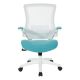 Office Star Products White Screen Back Manager's Chair in White Turquoise Fabric - Linen Turquoise