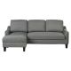 OSP Home Furnishings - Lester Sofa w/ Chaise and Twin Sleeper in fabric w/ Black legs - Grey