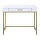OSP Home Furnishings - Modern Life Desk in Finish w/ Gold Metal Legs - White