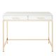 OSP Home Furnishings - Alios Desk w/ White Gloss Finish and Gold Chrome Plated Base - White/Gold