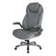 Office Star Products - Executive High Back Chair w/ Bonded Leather and Flip Arms - Grey