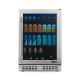NewAir - 5.72 Cu. Ft. Built-in Mini Fridge w/ Color Changing LED Lights - Stainless steel