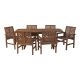 Walker Edison - 7-pc Windsor Extendable Patio Dining Set - Dark Brown