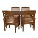 Walker Edison - 5-pc Everest Patio Dining Set - Dark Brown
