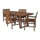 Walker Edison - 5-pc Windsor Extendable Patio Dining Set - Dark Brown