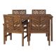 Walker Edison - 5-pc Windsor Patio Dining Set - Dark Brown