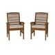 Walker Edison - Cypress Acacia Wood Patio Chairs, Set of 2 - Dark Brown