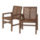 Walker Edison - Windsor Acacia Wood Patio Chairs, Set of 2 - Dark Brown
